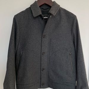 Banana Republic Italian Melton Wool Jacket Charcoal Gray Size Medium